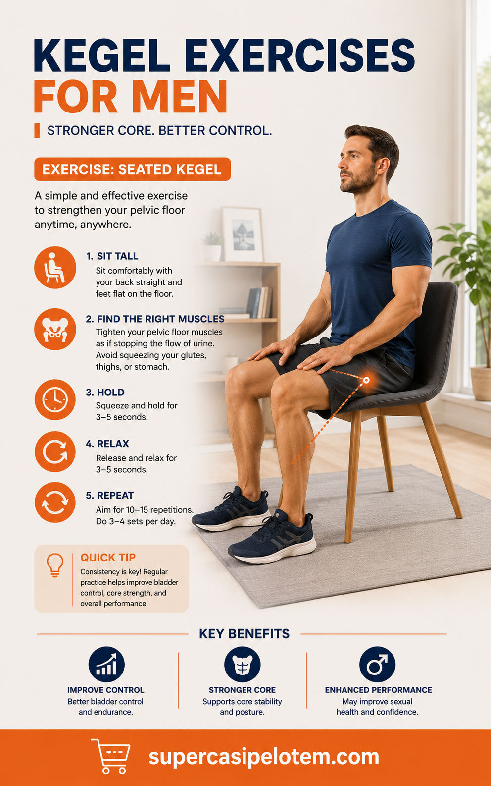 Kegel Exercises for Men: Pelvic Floor Strength & Performance Guide (Digital eBook)